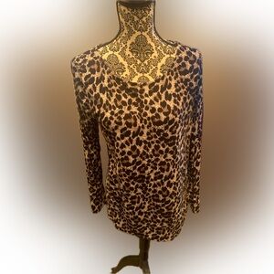 Mario Serrani Leopard print lightweight long sleeve blouse